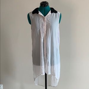 Chic Pleated Button Down Blouse